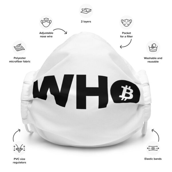 WEH0DL WHO Bitcoin Facemask – WHITE – FRONT GRAPHIC – SEVENTH VIEW