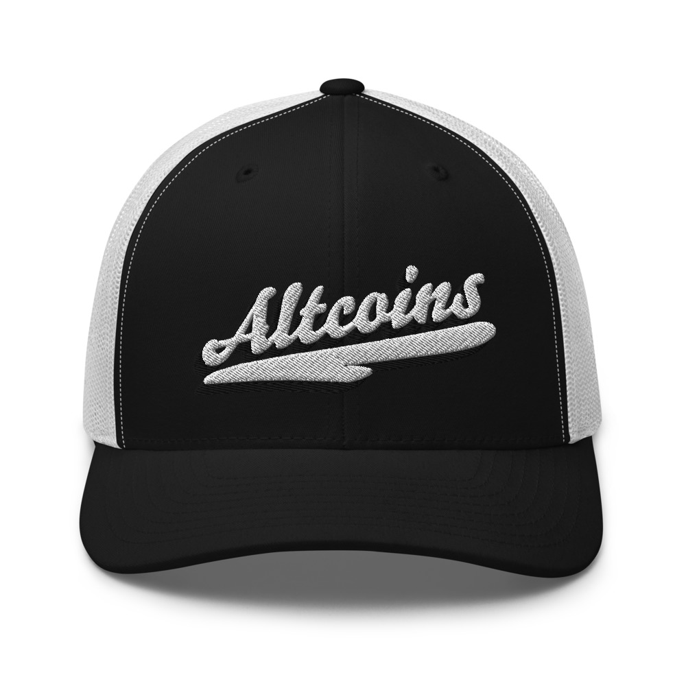 WEH0DL Altcoins Trucker Cap – BLACK AND WHITE 1