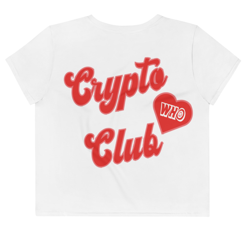 WEH0DL Crypto Club Crop TEE WHITE 2
