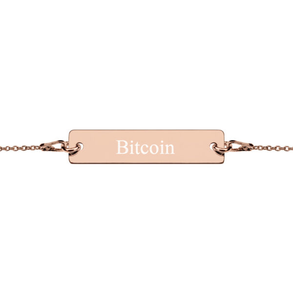 engraved silver bar chain bracelet 18k rose gold coating flat 6314853c4d55f