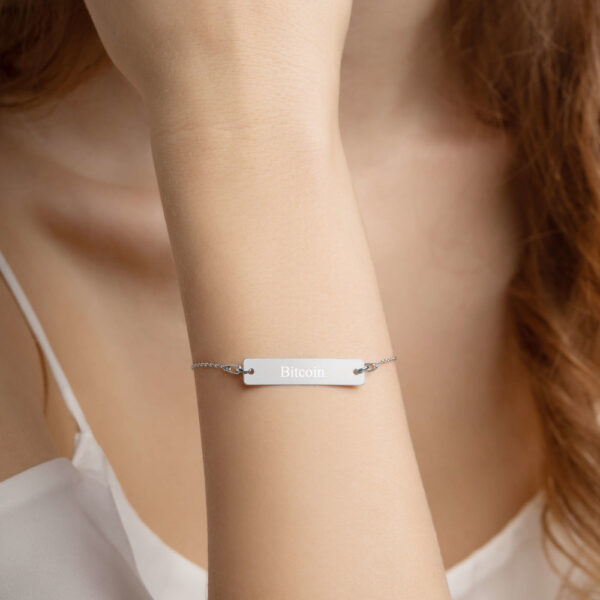 engraved silver bar chain bracelet white rhodium coating women 631489d794240